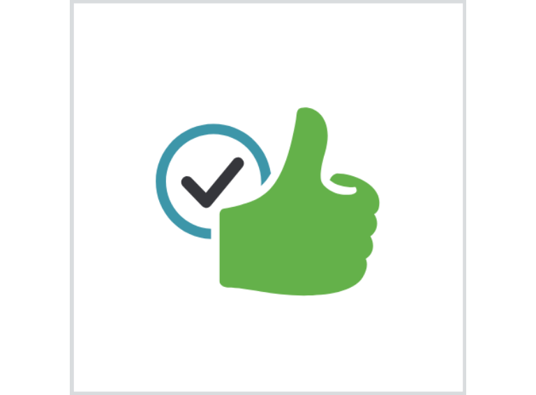 Ikona ręki i potwierdzenia