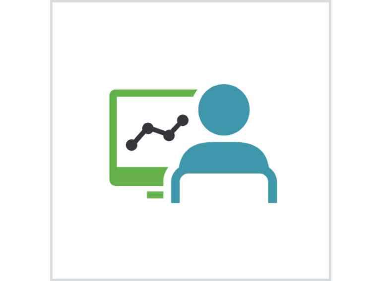 Ikona człowieka przed monitorem